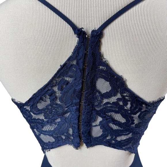 Lovers + Friends Navy Blue Helena Maxi Lace Slit Gown - Picture 9 of 10